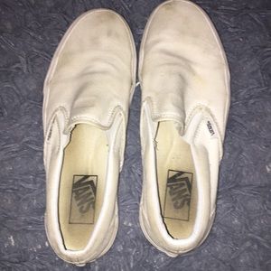 Vans white slip on